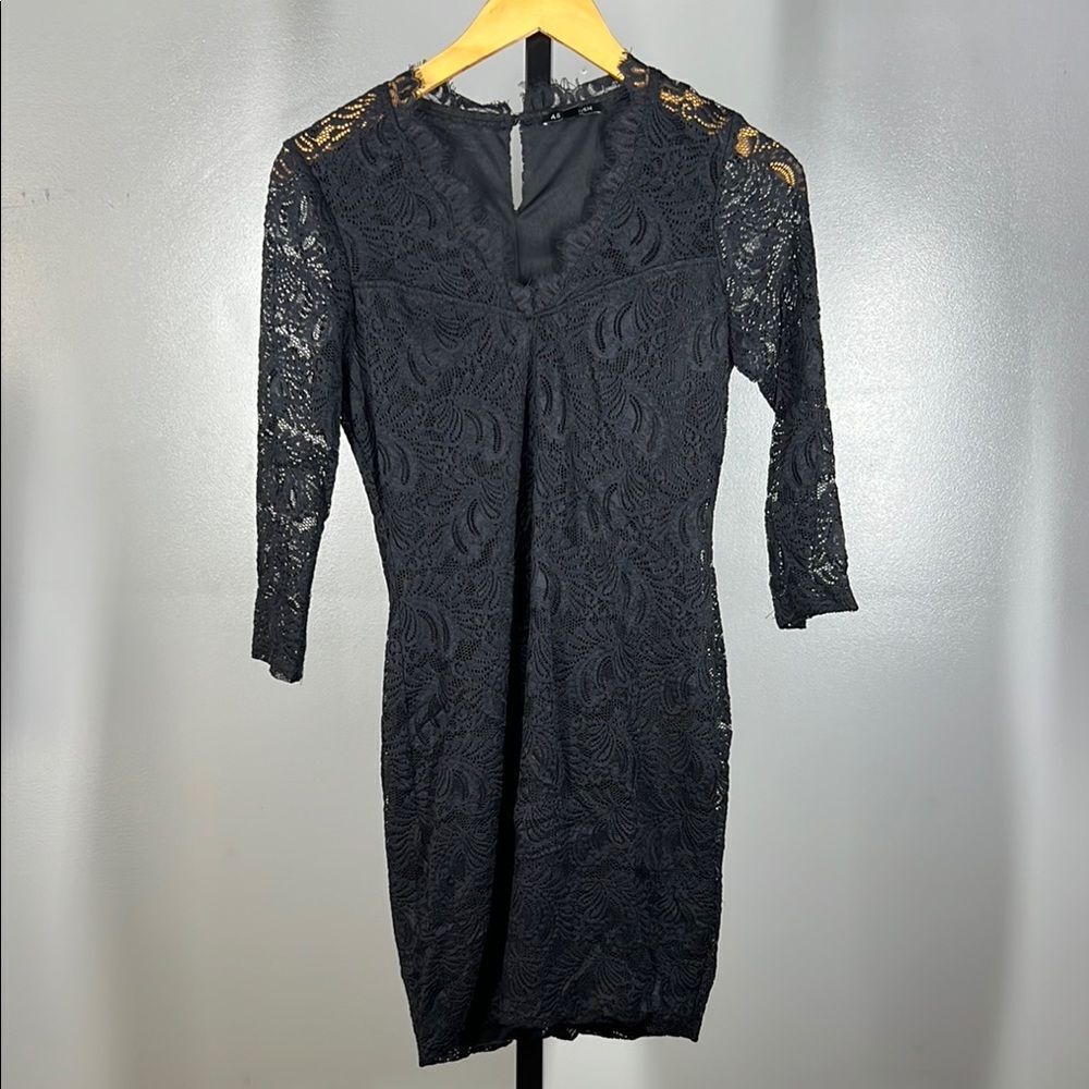As U Wish Elegant Black Lace Dress